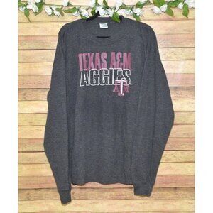 Pro Ad Sports Unisex 2XL Texas A&M Aggies Gray Long Sleeve Henley Top Fanwear
